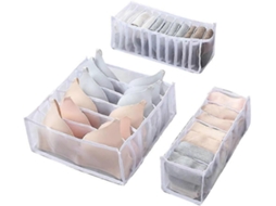 Caixas Para Guardar Roupas Íntimas, Caixa Dobrável Para Meias, Organizador De Gavetas E Armários, Conjunto De 3 Para Sutiãs E Meias. Olysi Shop