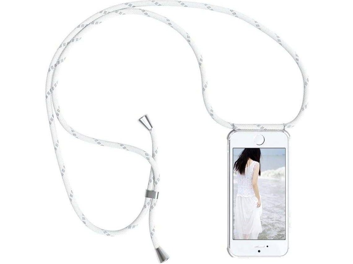 Capa iPhone 7 Plus HONGWE. Com corda Transparente, Branco