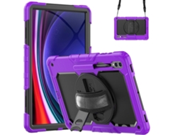 Capa Para Tablet Lurelia, Compatível Com Samsung Tab S9fe Plus 12.4 X610/616b, Roxo, Pc, Dobrável Com Suporte, Suporte Giratório