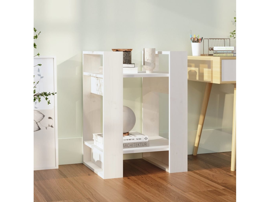Vidaxl Estante/divisória 41x35x57 Cm Pinho Maciço Branco