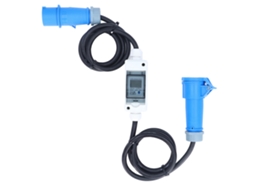 Tomada CEE de 3 pinos, 220-250 V, 16 A, com medidor de eletricidade digital LCD para veículos recreativos e carros elétricos.