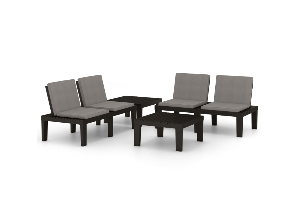 Garden Lounge Set, Garden Lounge Sets Vidaxl Cinzeto Plástico (n/a)