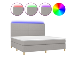 Box Spring Bed, Box Spring Beds Vidaxl Cinzeto Tecido (200 X 200 Cm)