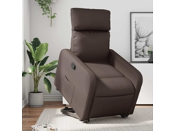Vidaxl Poltrona Reclinável Elevatória Couro Artificial Castanho