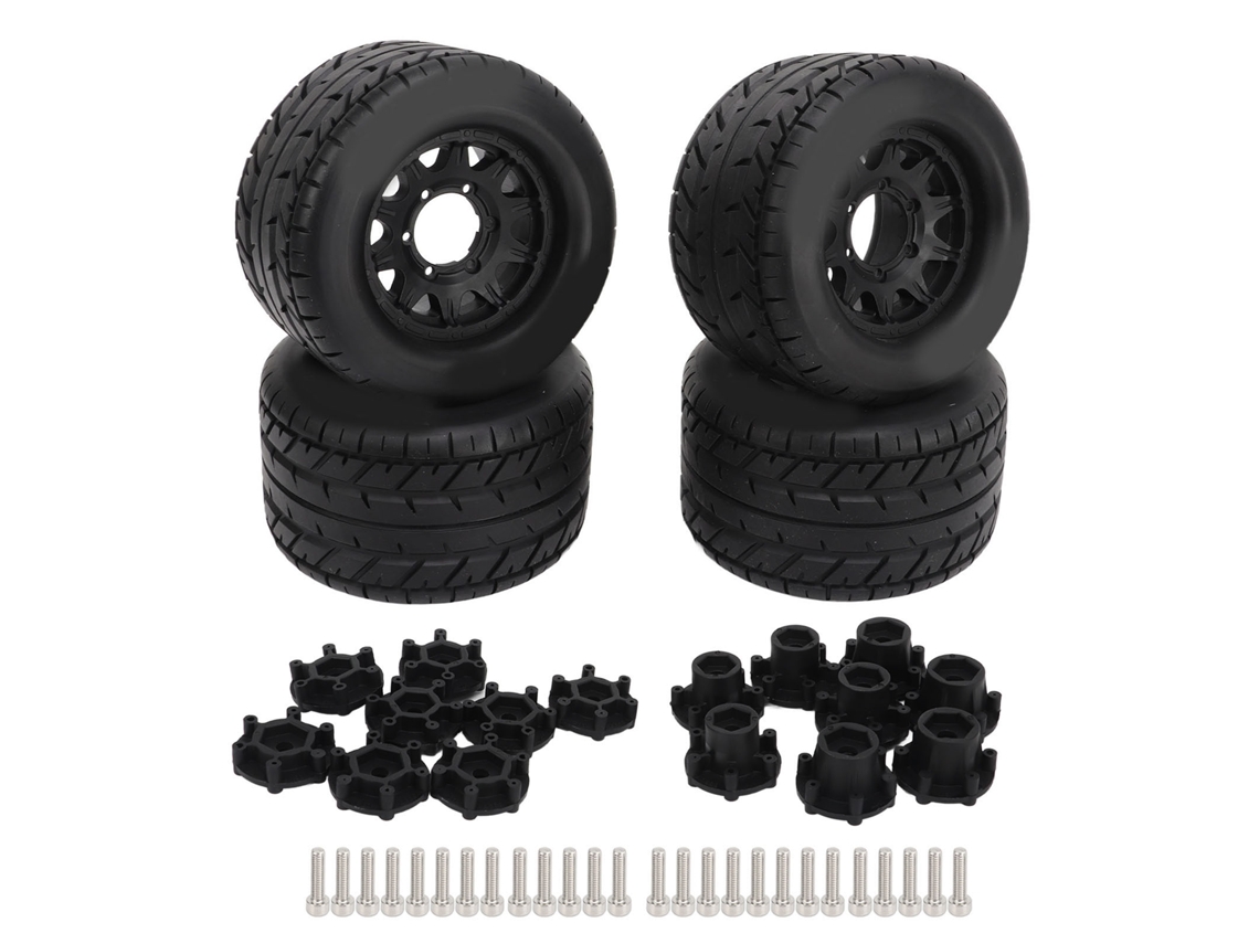 Mali 4pcs Pneu de Carro Controle Remoto 12mm 14mm Adesão Estável Textura Irregular para Tamiya 1/10 B Type