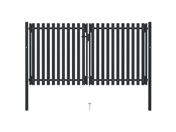 Vidaxl Portão De Cerca De Porta Dupla Em Aço 300x175 Cm Antracite