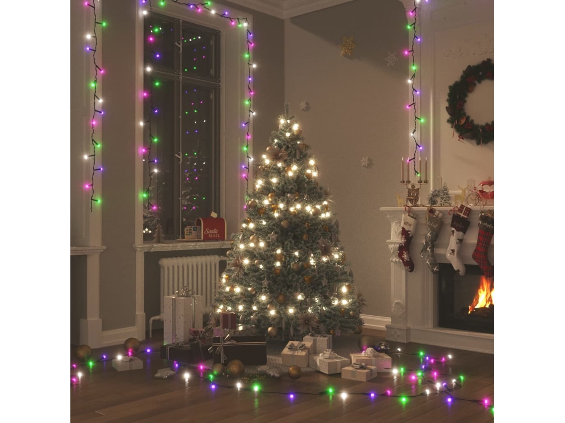 Vidaxl Cordão De Luzes Com 300 Luzes Led 30 M Pvc Pastel Multicolorido
