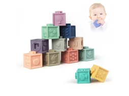 KOFIHETY Blocos Interativos Infantis, Brinquedos Empilháveis Com Brinquedos Sensoriais Montessori, Recurso Sonoro Com Padrões Táteis Gravados E Auxílio Para Ap