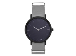 Reloj De Moda Para Parejas Con Correa De Nylon Dial Redondo Reloj De Cuarzo Gris