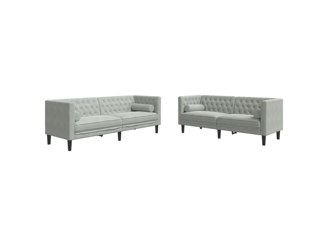 Chesterfield Sofa Set, Chesterfield Sofa Sets Vidaxl Cinzeto Veludo (n/a)