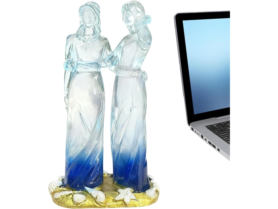 Estatueta Amizade Resina Decoração Irmãs Aniversário Natal Lareira - Casa Dia Mães GOKOCO