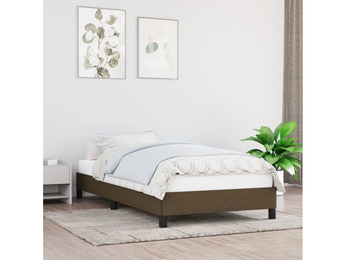 Vidaxl Estrutura De Cama Sem Colchão 80x200 Cm Tecido Castanho-escuro