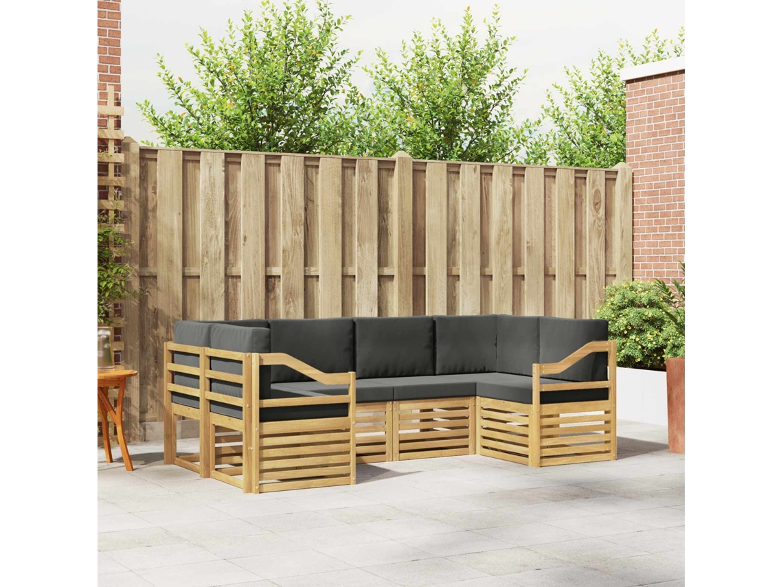 Vidaxl Conjunto De Sofás Para Exterior 6 Unid. Branco E Antracite