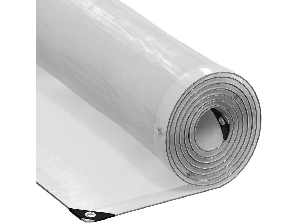 vidaXL Encerado transparente com ilhós 1x10 m Polietileno
