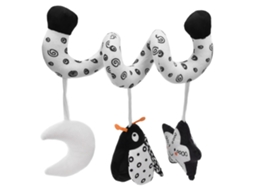 Primerox brinquedo Espiral para Cama de Bebê Preto e Branco com Rattle Hanging Plush para Carrinho