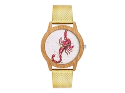 Reloj De Pulsera Analógico De Cuarzo Con Correa De Malla Dorado Para Hombre Y Mujer