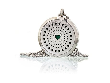 Colar Difusor de Aromaterapiaa Diamantes Coração 30Mm