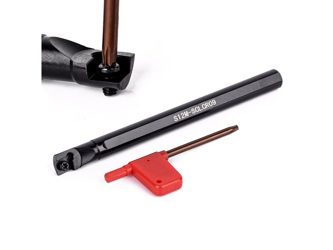 Conjunto de 4 peças de porta-ferramentas de torneamento + insertos de carboneto CCMT09T304 + chave T15