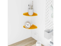 Vidaxl Prateleira Flutuante 2 Pcs Amarelo Mostarda 15 X 15 X 2 Cm