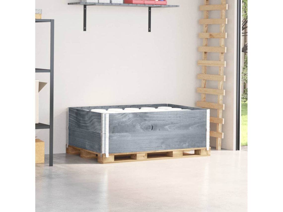 Vidaxl Colares P/ Paletes 2 Pcs 120x80 Cm Madeira Pinho Maciça Cinza