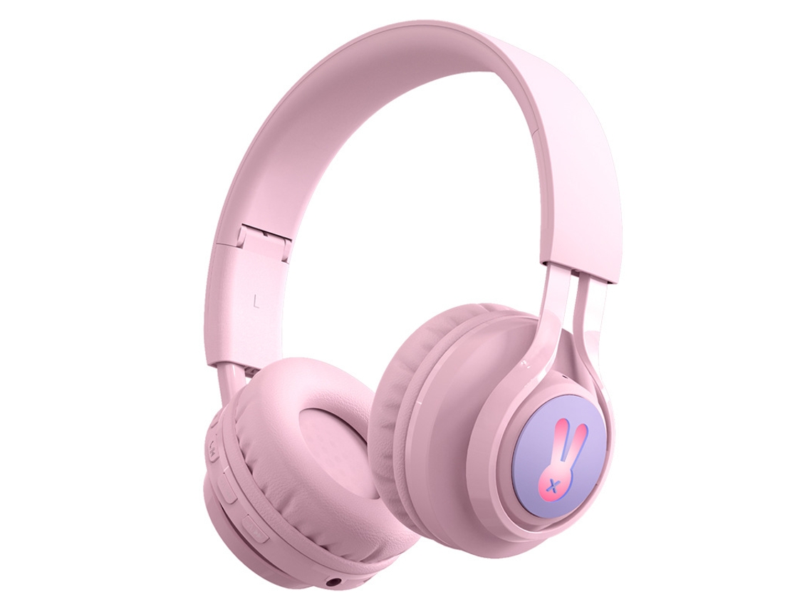 Bt06c Fone De Ouvido Bluetooth Infantil Sem Fio Com Cartão Rgb Rosa Ushion