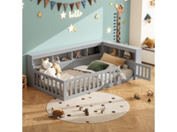 Sofá Cama Daybett 90x200cm Com Gaveta Prateleira Steckdose Usb Cinza