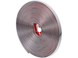 Perfil De Proteção Borda Homoyoyo Silver, Flexível, Em Pvc Autoadesivo, Com Acabamento Espelhado