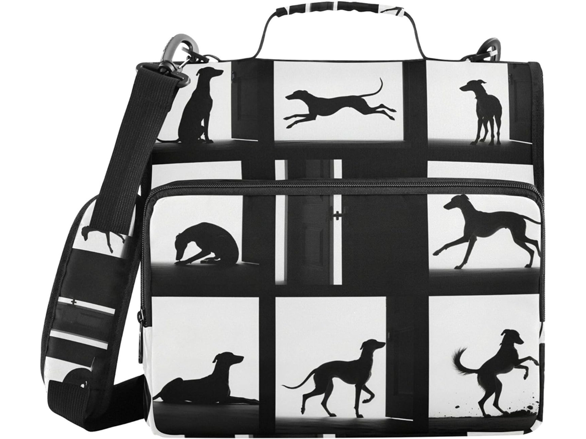 Bolsa Com Zíper, Alça De Ombro E Mão, Vários Bolsos, 3, 8cm 1, 5 Polegadas, Bolsa Organizadora Com 3 Argolas, Pasta