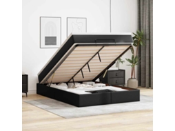 Vidaxl Estrutura De Cama Otomana Com Colchão 140x200 Cm Preta