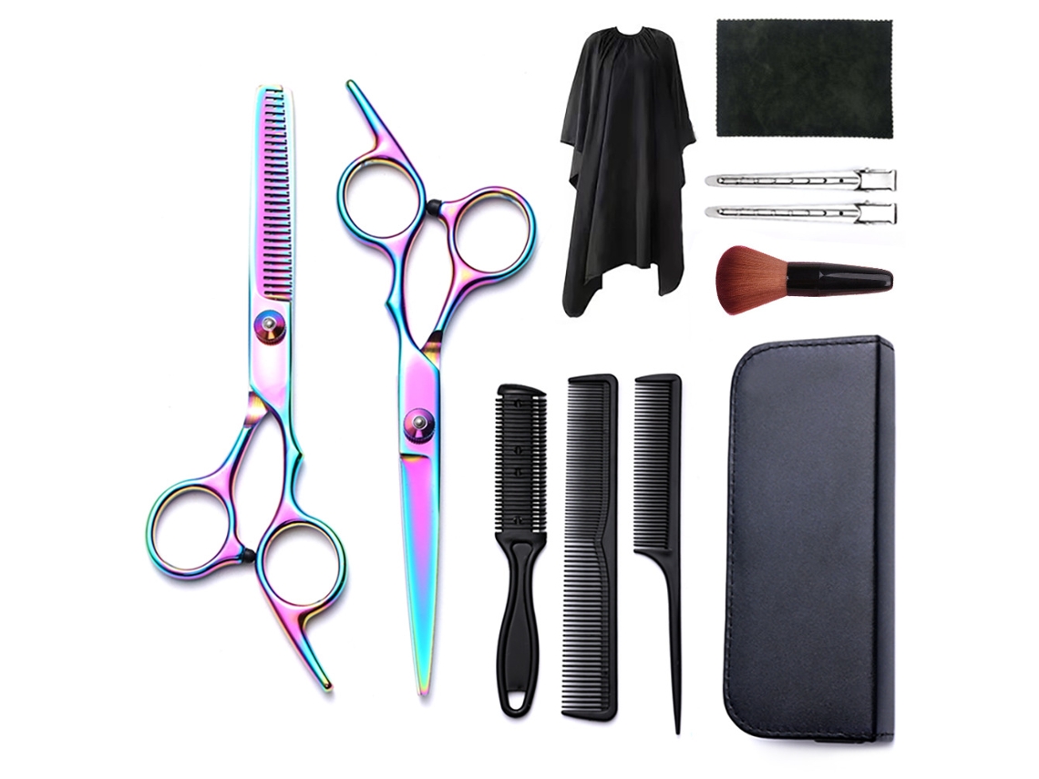 Kit De Tesoura De Corte Cabelo, 11pcs Ferramenta Profissional Para Corte De Cabelo, Para Cabeleireiros E Uso Doméstico Cuich