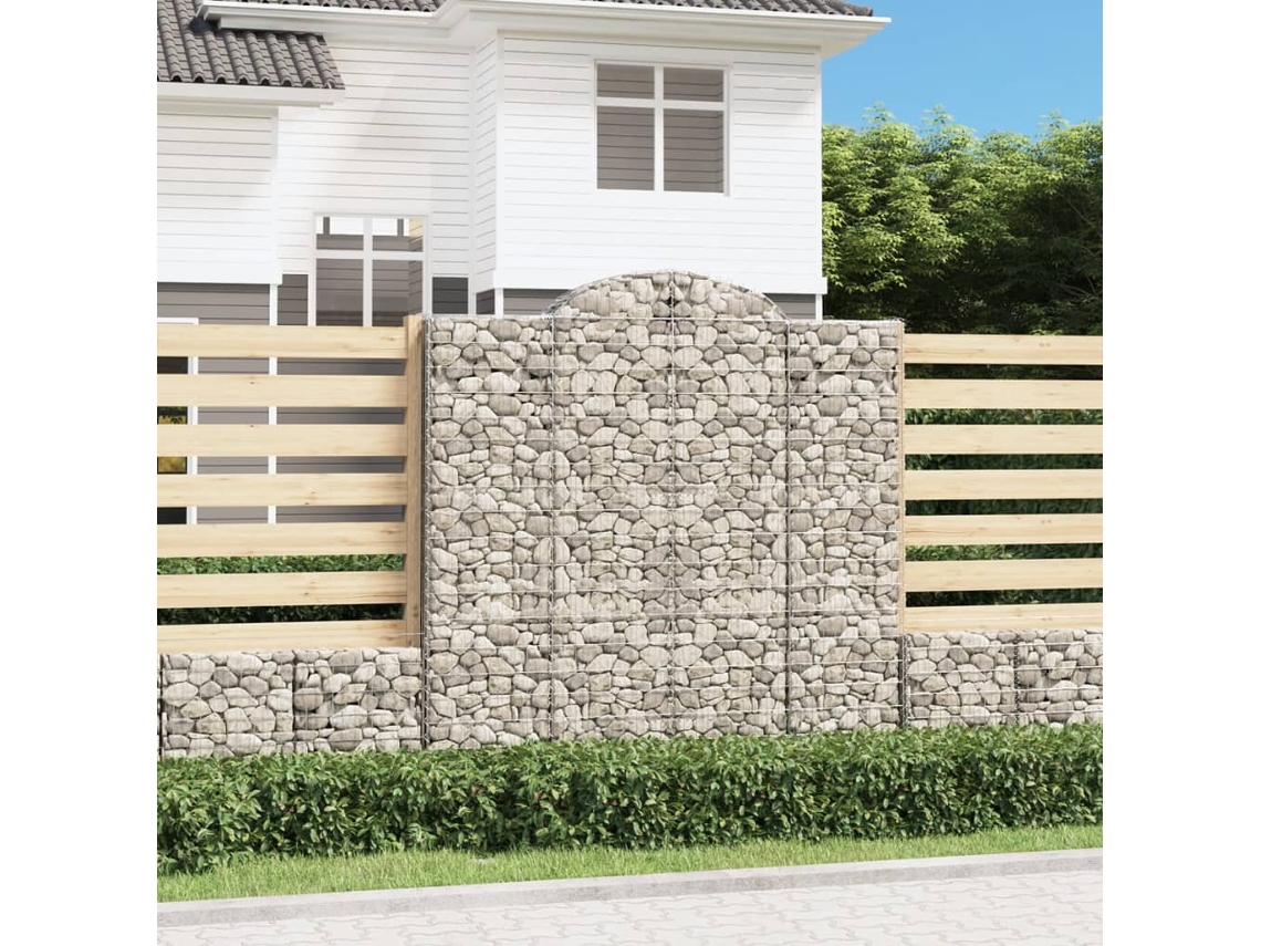 Vidaxl Cestos Gabião Arqueados 4pcs 200x30x200/220cm Ferro Galvanizado