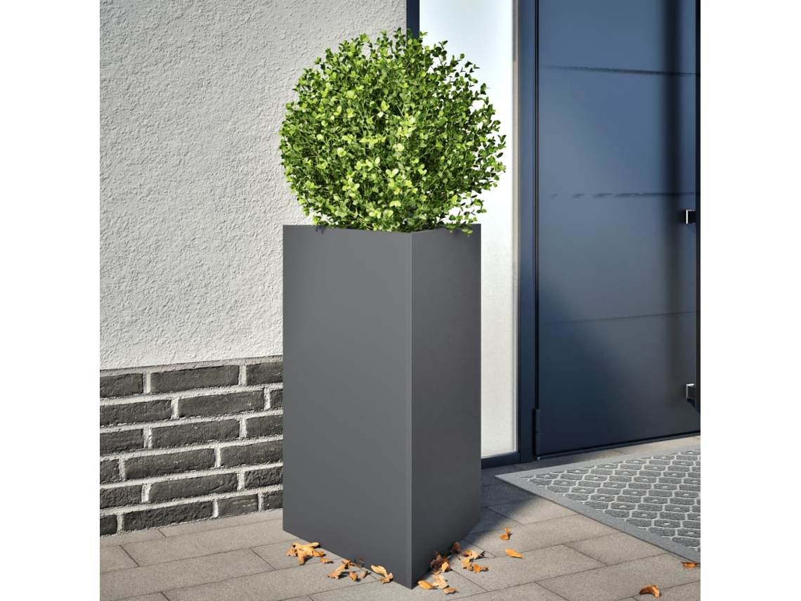 Vidaxl Vaso/floreira Jardim Triangular 2 Pcs 50x43x75 Cm Aço Antracite