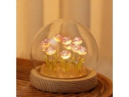 Abajur Com Cúpula De Vidro, Luminária Floral Romântica Feita À Mão E