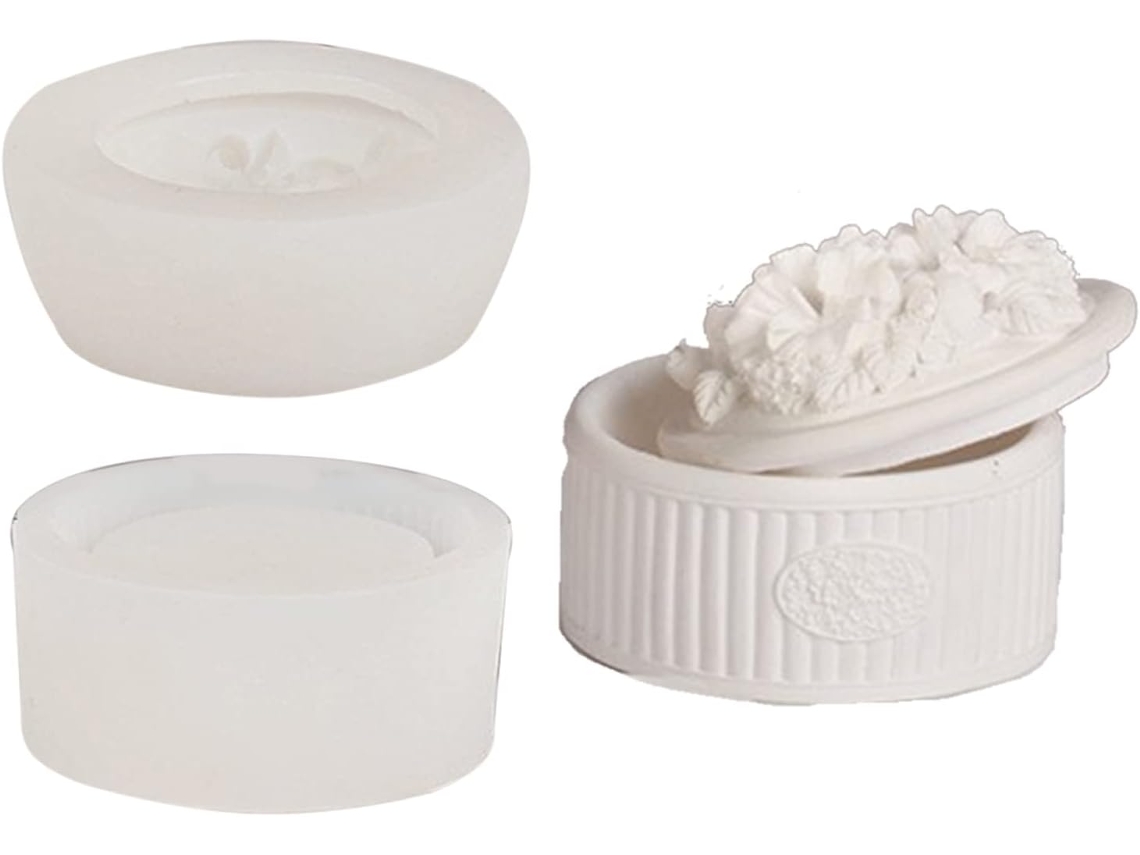 Molde Flexível De Silicone Para Guardar Joias, Caixa Redonda Fácil De Desenformar, Moldes Para Decorar