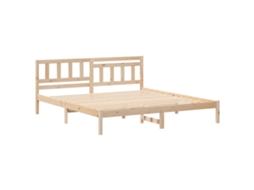 Conjunto 1 Estrado De Cama Plataforma Vidaxl Castanho Madeira De Pinho Maciça (200 X 200 Cm)