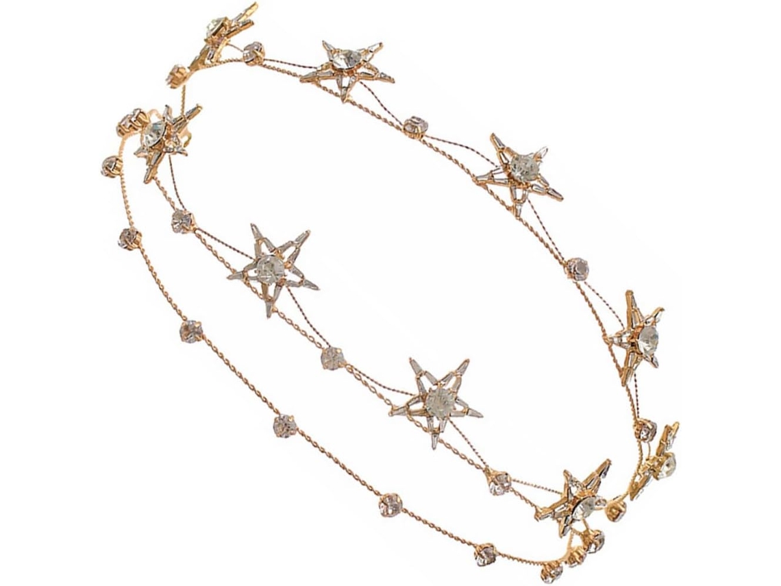 Tiara De Casamento Com Estrela Cravejada De Strass, Acessório Delicado Para Decorar O Cabelo De Meninas.
