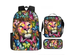 Mochila De Estudante 17 Polegadas - Conjunto 3 Peças Com Estojo E Lancheira Ideal Para Escola (estilo 18)
