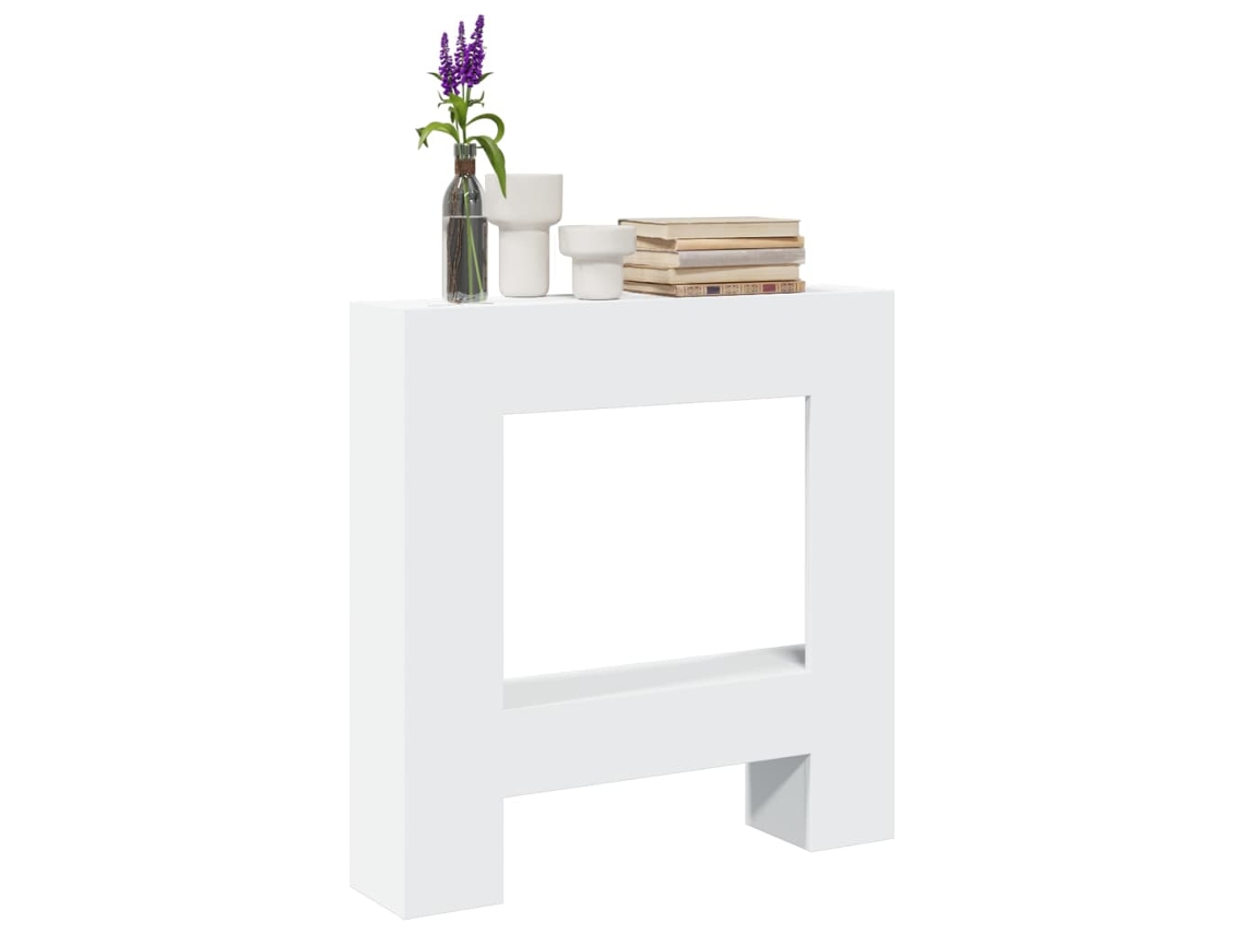 Vidaxl Cornija De Lareira 81x18x82 Cm Derivados De Madeira Branco