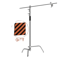 Suporte De Luz Em Aço Inoxidável, Tripé Dobrável, Altura Ajustável,3.3m