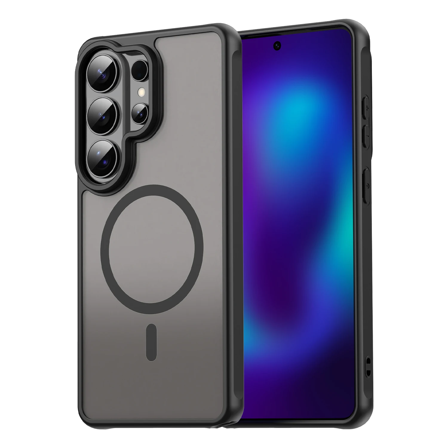 Capa Protetora Magnética Para Carregamento Sem Fio (galaxy A06 Preta), Capa Traseira Fosca À Prova De Choque.
