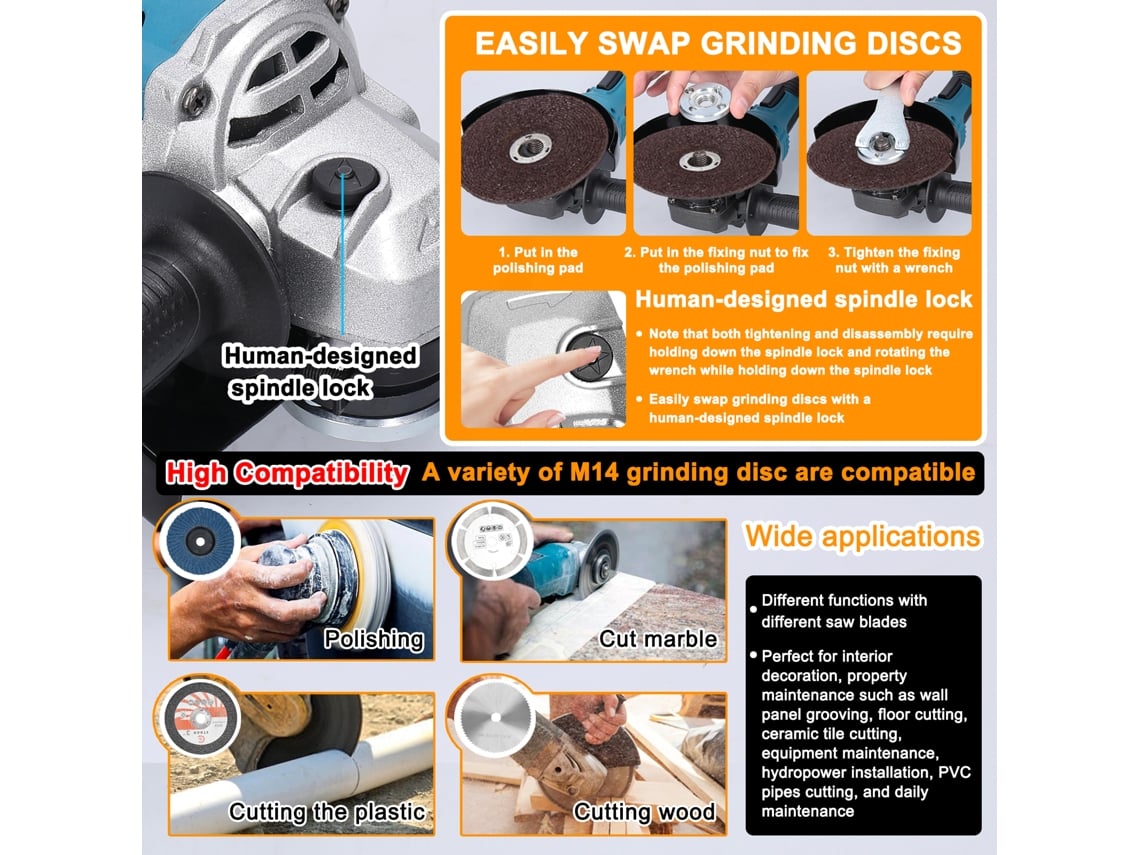 Ferramenta Multifuncional 125mm Brushless Lithium