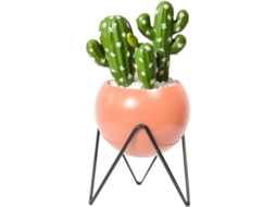 Vaso De Metal Redondo Moderno Com Base Tripode Para Plantas Suculentas Decorativo Interior Exterior Laranja