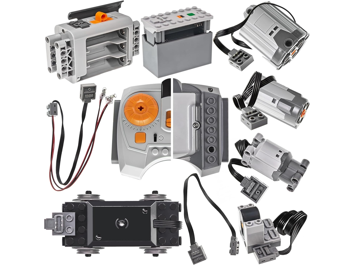 10pcs Power-function Technic-motor Kit. Incloud Remote Control Battery Box, Receiver, Extension Wire, Light Cord, Control Switch,