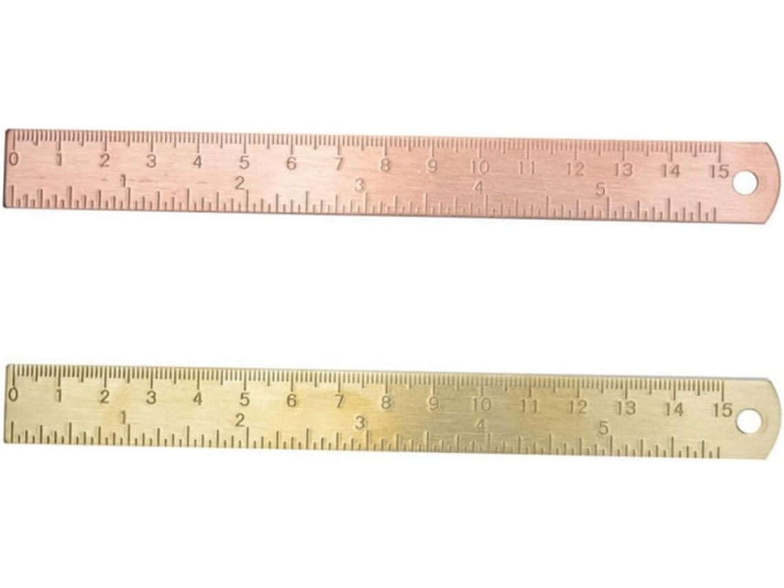 Lurelia Régua Metálica 2 Peças 15cm Com Alta Precisão E Escala Dupla Para Escola E Escritório
