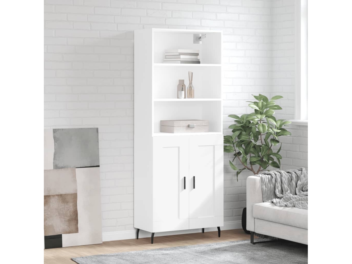 Vidaxl Armário Alto 69,5x34x180 Cm Derivados De Madeira Branco