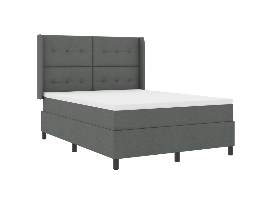 Conjunto 1 Cama Box Vidaxl Cinzento Tecido (140 X 190 Cm)