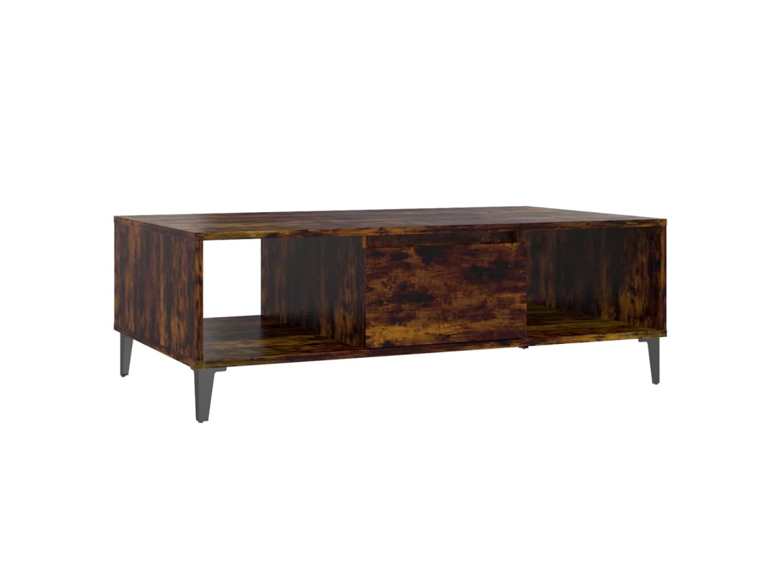 Mesa de centro exclusiva MAISON em carvalho com derivados de madeira defumada.