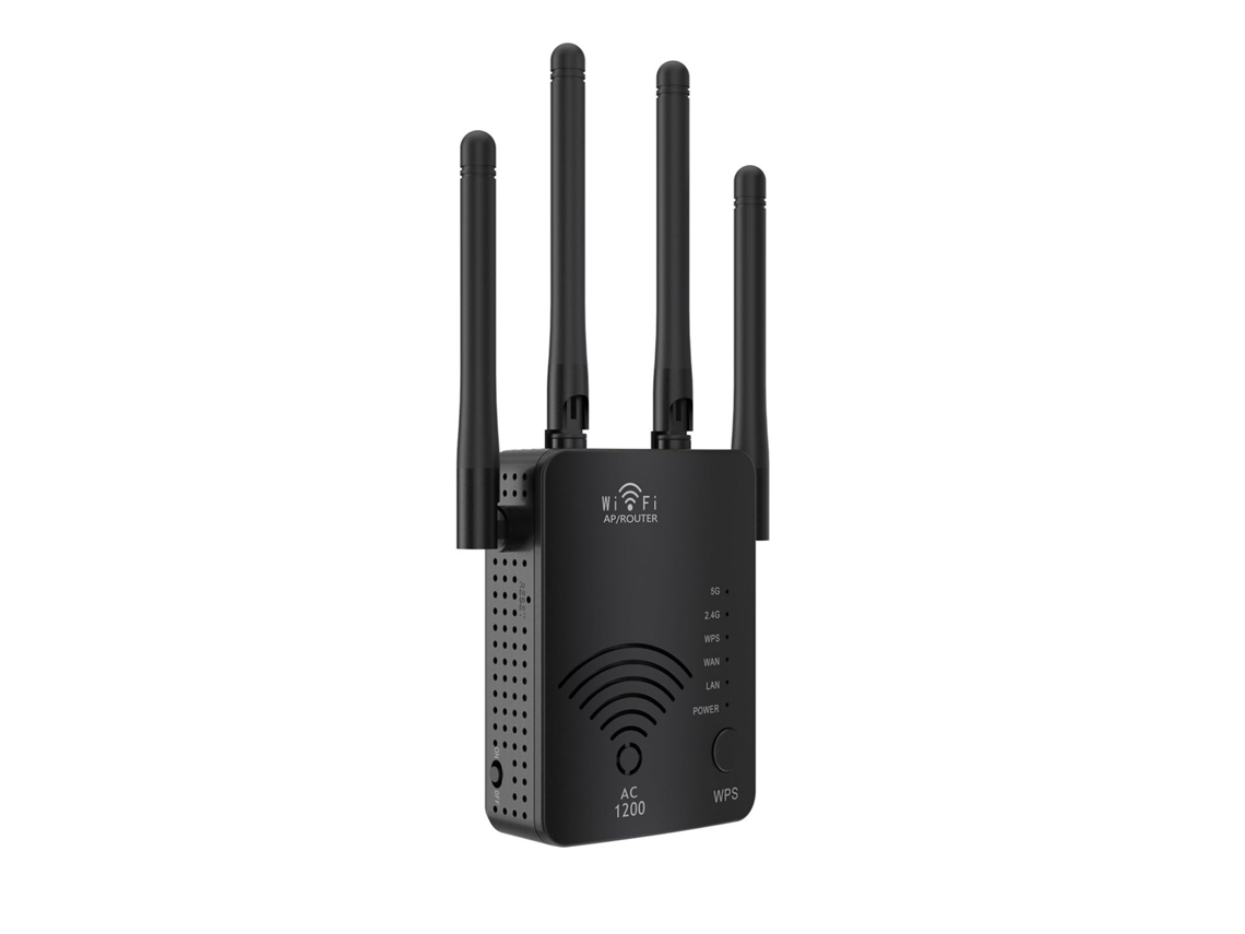 Roteador 5g Roteador Sem Fio Estável De 1200m 4 Antenas De Alto Ganho Banda Dupla 300 Mbps De Alta Velocidade Para Viagens Preto Eifson