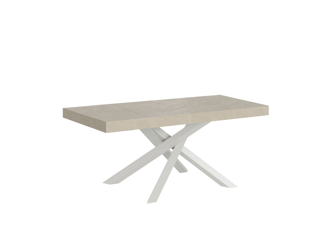 Mesa extensível 90x120/380 cm Volantis Premium caxemira moldura branca