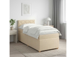 Vidaxl Cama Box Spring Com Colchão Creme 80 X 200 Cm Tecido